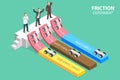 3D Isometric Flat Vector Conceptual Illustration of Friction Experiment Royalty Free Stock Photo