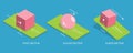 3D Isometric Flat Vector Conceptual Illustration of Friction