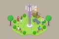 3D Isometric Flat Vector Conceptual Illustration of 5G Technology