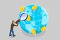 3D Isometric Flat Vector Conceptual Illustration of Global Money Exchange