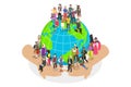 3D Isometric Flat Vector Conceptual Illustration of Global Social Human Community