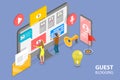 3D Isometric Flat Vector Conceptual Illustration of Guest Blogging