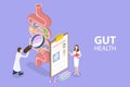 3D Isometric Flat Vector Conceptual Illustration of Gut Health Royalty Free Stock Photo