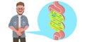 3D Isometric Flat Vector Conceptual Illustration of Gut Inflammation.