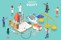 3D Isometric Flat Vector Conceptual Illustration of Health Equity Royalty Free Stock Photo