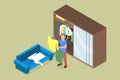 3D Isometric Flat Vector Conceptual Illustration of Home Wardrobe Room Royalty Free Stock Photo