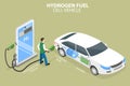 3D Isometric Flat Vector Conceptual Illustration of Hydrogen Fuel Cell Vehicle