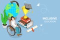 3D Isometric Flat Vector Conceptual Illustration of Inclusion in Education