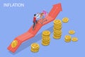 3D Isometric Flat Vector Conceptual Illustration of Inflation Royalty Free Stock Photo