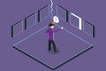 3D Isometric Flat Vector Conceptual Illustration of Intuition