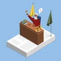 3D Isometric Flat Vector Conceptual Illustration of Judge Royalty Free Stock Photo