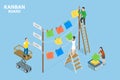 3D Isometric Flat Vector Conceptual Illustration of Kanban Board