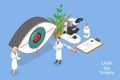 3D Isometric Flat Vector Conceptual Illustration of LASIK Eye Surgery