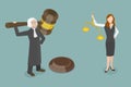 3D Isometric Flat Vector Conceptual Illustration of Law and Justice