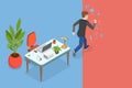 3D Isometric Flat Vector Conceptual Illustration of Leaving Comfort Zone