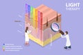 3D Isometric Flat Vector Conceptual Illustration of Light Therapy