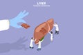 3D Isometric Flat Vector Conceptual Illustration of Liver Transplantation