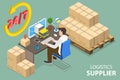 3D Isometric Flat Vector Conceptual Illustration of Logistics Supplier