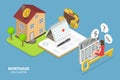 3D Isometric Flat Vector Conceptual Illustration of Mortgage Calculator Royalty Free Stock Photo