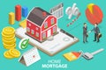 3D Isometric Flat Vector Conceptual Illustration of Mortgage Royalty Free Stock Photo
