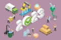 3D Isometric Flat Vector Conceptual Illustration of New Year 2023 And Plastics Recycling