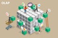 3D Isometric Flat Vector Conceptual Illustration of OLAP Royalty Free Stock Photo