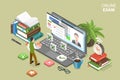 3D Isometric Flat Vector Conceptual Illustration of Online Exam Royalty Free Stock Photo