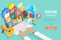 3D Isometric Flat Vector Conceptual Illustration of Online Webinar