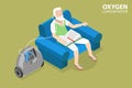 3D Isometric Flat Vector Conceptual Illustration of Oxygen Concentrator