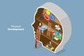 3D Isometric Flat Vector Conceptual Illustration of Personal Development Royalty Free Stock Photo