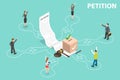 3D Isometric Flat Vector Conceptual Illustration of Petition