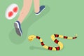 3D Isometric Flat Vector Conceptual Illustration of Poisonous Snake Bit