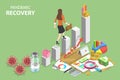 3D Isometric Flat Vector Conceptual Illustration of Post-Pandemic Recovery Royalty Free Stock Photo