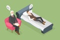 3D Isometric Flat Vector Conceptual Illustration of Psychologist