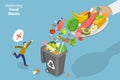 3D Isometric Flat Vector Conceptual Illustration of Reducing Food Waste