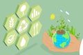 3D Isometric Flat Vector Conceptual Illustration of Regenerative Agriculture Royalty Free Stock Photo