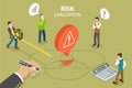 3D Isometric Flat Vector Conceptual Illustration of Risk Evaluation