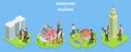 3D Isometric Flat Vector Conceptual Illustration of Searching For Housing Royalty Free Stock Photo