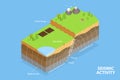 3D Isometric Flat Vector Conceptual Illustration of Seismic Activity