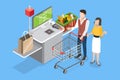 3D Isometric Flat Vector Conceptual Illustration of Self-checkout Royalty Free Stock Photo