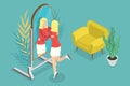 3D Isometric Flat Vector Conceptual Illustration of Self-esteem