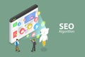 3D Isometric Flat Vector Conceptual Illustration of SEO Algorithm