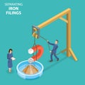 3D Isometric Flat Vector Conceptual Illustration of Separating Iron Filings Royalty Free Stock Photo