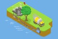 3D Isometric Flat Vector Conceptual Illustration of Sewer Line Problems Royalty Free Stock Photo