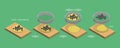 3D Isometric Flat Vector Conceptual Illustration of Sieving, Sifting and Elimination