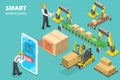 3D Isometric Flat Vector Conceptual Illustration of Smart Warehousing