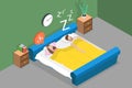 3D Isometric Flat Vector Conceptual Illustration of Snoring