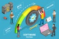 3D Isometric Flat Vector Conceptual Illustration of Software Testing