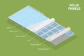 3D Isometric Flat Vector Conceptual Illustration of Solar Panels Royalty Free Stock Photo