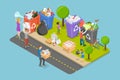 3D Isometric Flat Vector Conceptual Illustration of Sorting Waste for Recycling Royalty Free Stock Photo